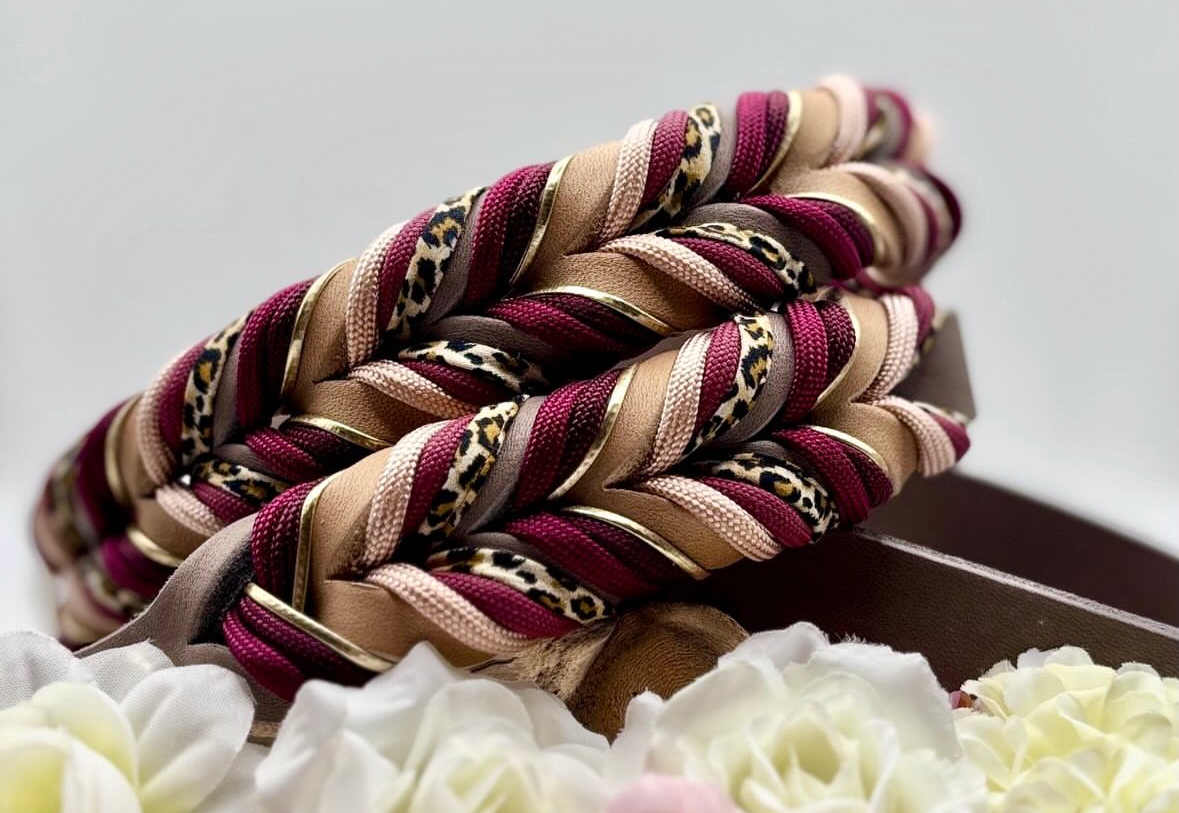 Lanoli Fettlederhalsband "LEO" mit Paracord - Gold