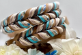 Lanoli Fettlederhalsband "Frühlingswind" mit Paracord - Gold