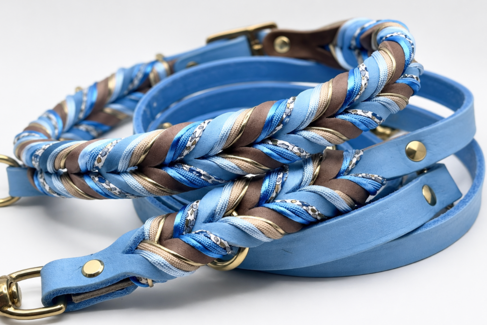 Lanoli Fettlederhalsband "Strandfeeling" mit Paracord - Gold