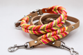 Lanoli Fettlederhalsband "Sonnenwende" mit Paracord - Silber