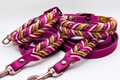 Lanoli Fettlederhalsband "Leobeere" mit Paracord - altrosa